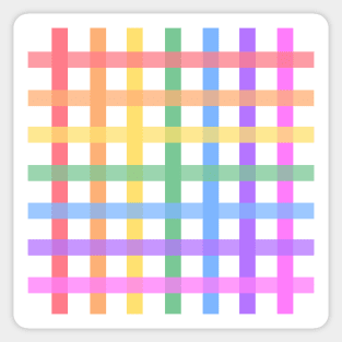 Bright pastel rainbow plaid Sticker